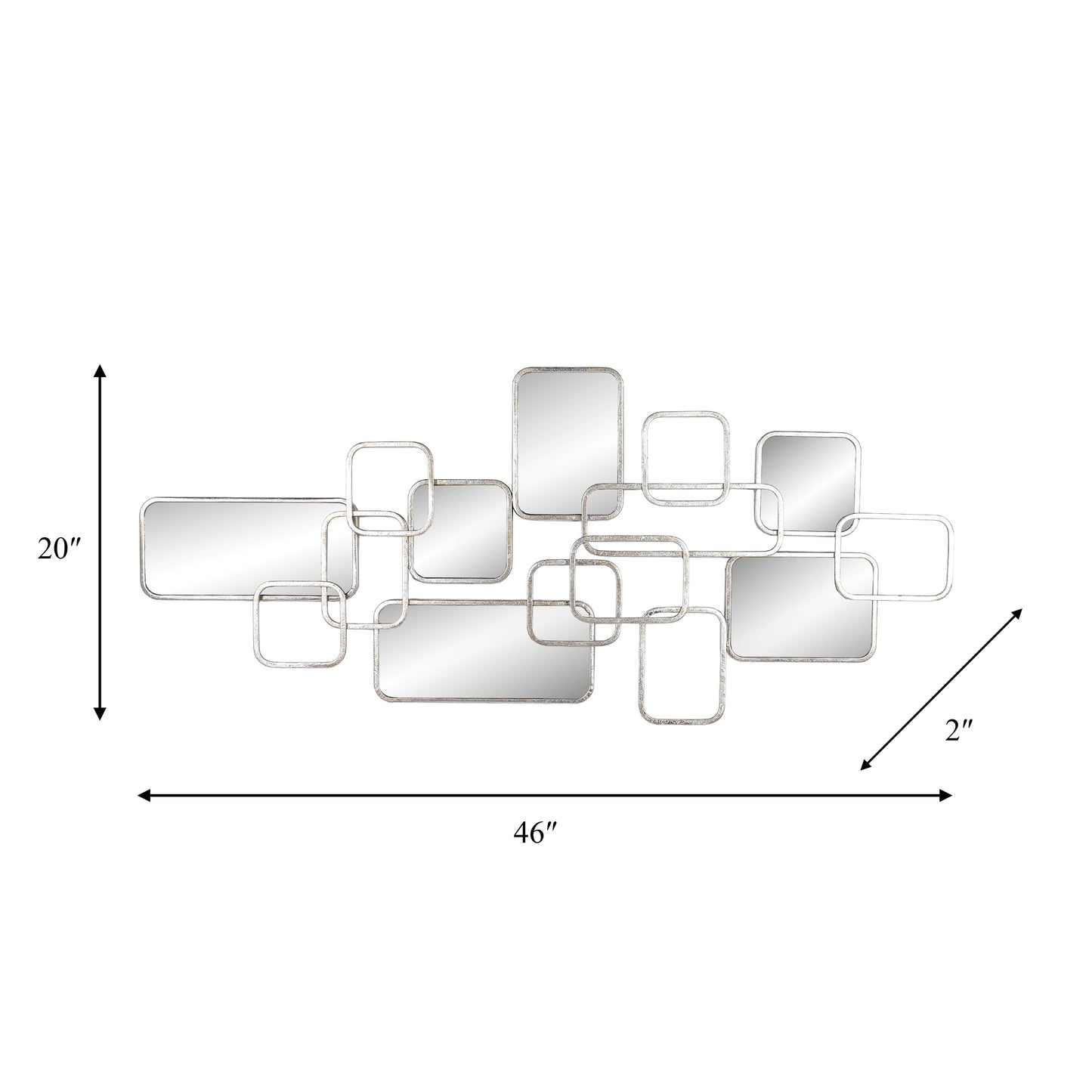 Sagebrook Home - Sculpture murale moderne et glamour en miroir