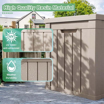 Coffre de rangement extérieur en résine verrouillable pour terrasse