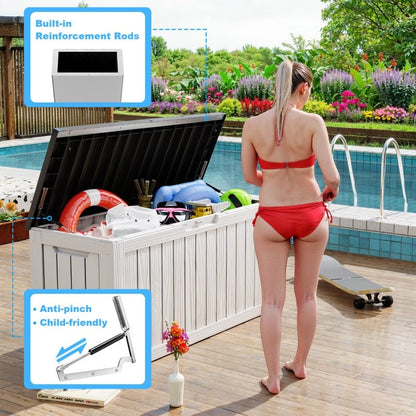 Coffre de rangement extérieur en résine verrouillable pour terrasse