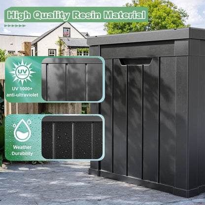 Coffre de rangement extérieur en résine verrouillable pour terrasse