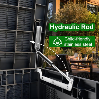 Coffre de rangement extérieur en résine verrouillable pour terrasse