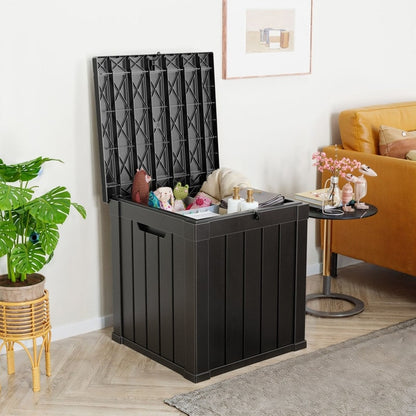 Coffre de rangement extérieur en résine verrouillable pour terrasse