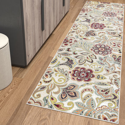 Decora Farmhouse Floral Indoor Area Rug