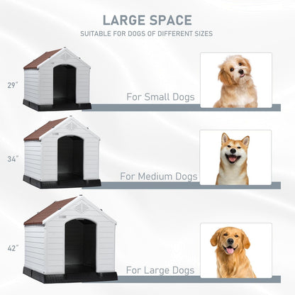 Niche en plastique Bossin pour chiens de petite et grande taille, niche isolée pour l'intérieur et l'extérieur, abri pour chiots avec plancher surélevé