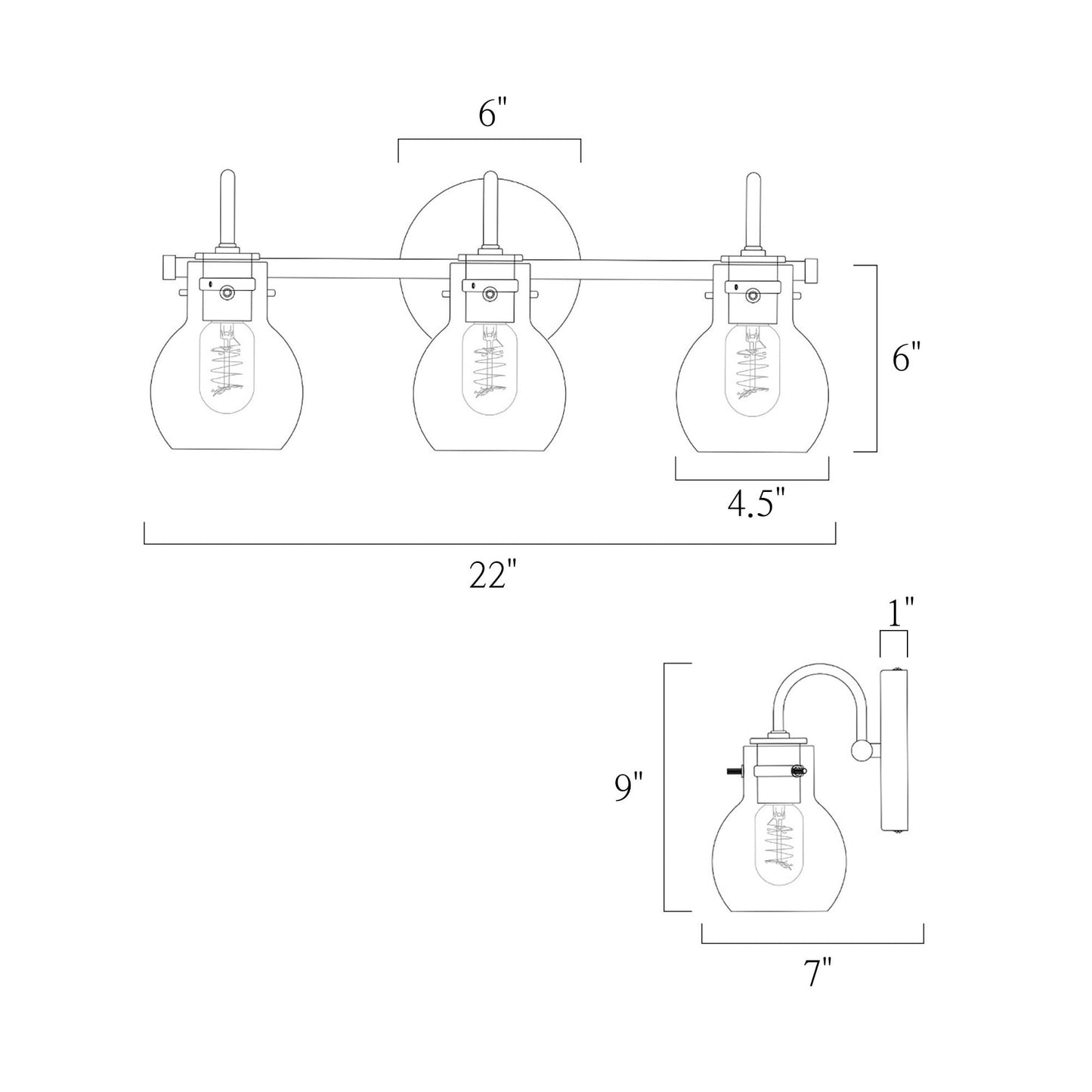 Applique murale moderne à 2, 3, 4 ou 5 lampes pour salle de bain, design minimaliste, en verre