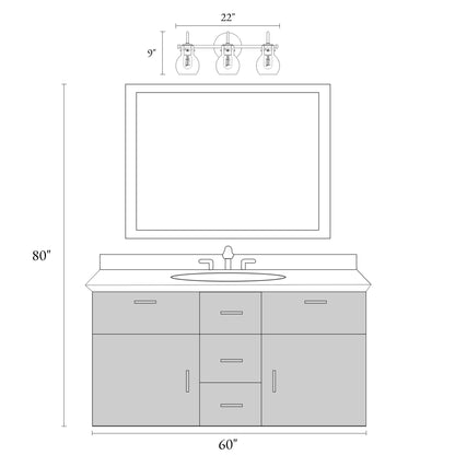 Applique murale moderne à 2, 3, 4 ou 5 lampes pour salle de bain, design minimaliste, en verre