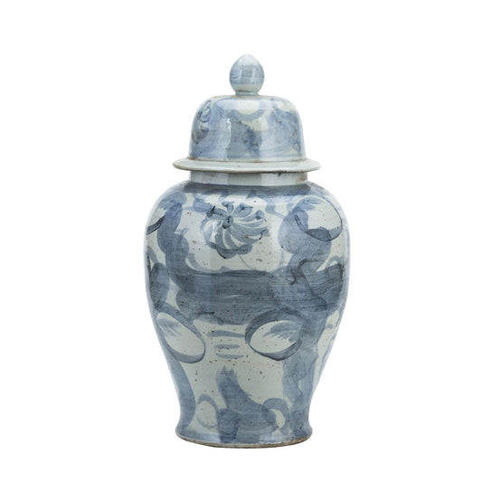 Pot de fleurs Silla en porcelaine bleue et blanche