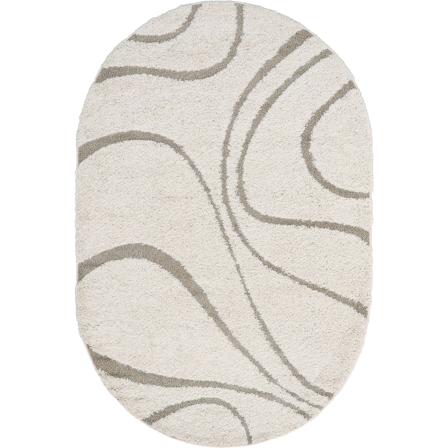 Tapis Shag contemporain Nuloom Krista à motifs tourbillonnants