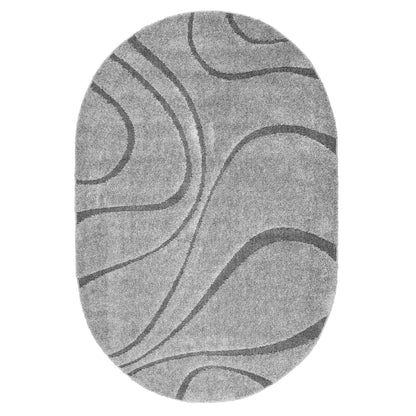 Tapis Shag contemporain Nuloom Krista à motifs tourbillonnants