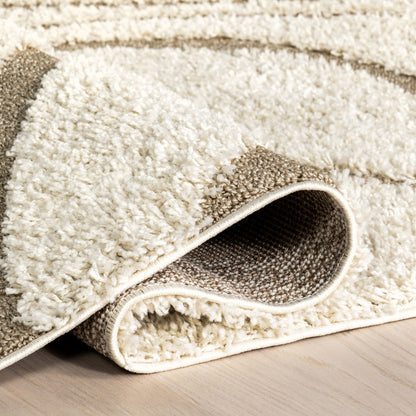 Tapis Shag contemporain Nuloom Krista à motifs tourbillonnants