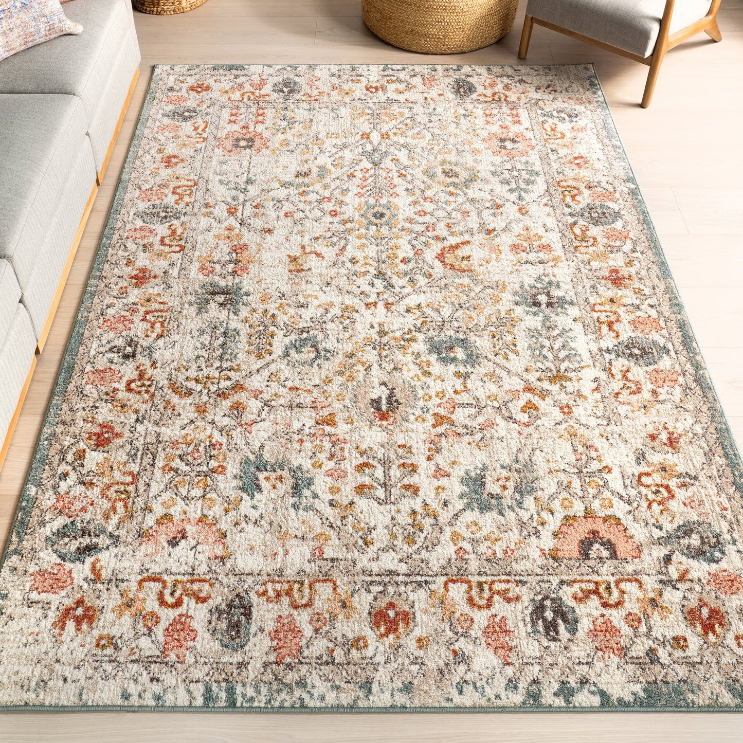 Tapis floral vintage Nuloom Lenore