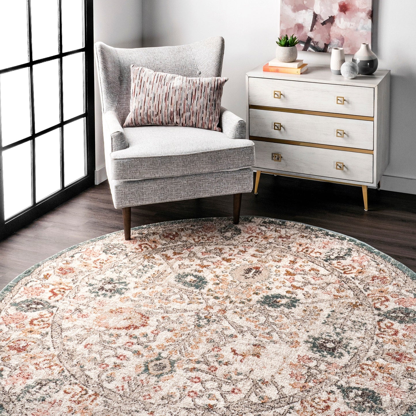 Tapis floral vintage Nuloom Lenore