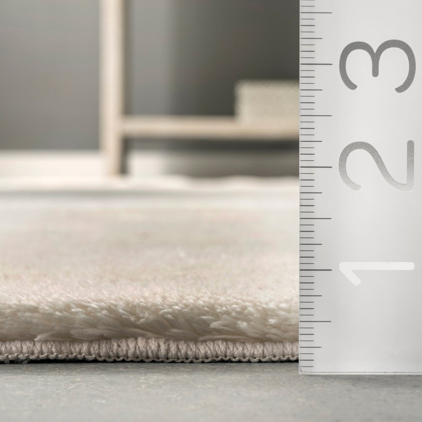 Tapis à poils longs Nuloom Loni SuperiorWash uni, lavable en machine