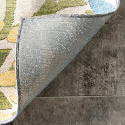 Tapis d'intérieur/extérieur lavable en machine à motif floral Nuloom Rosana