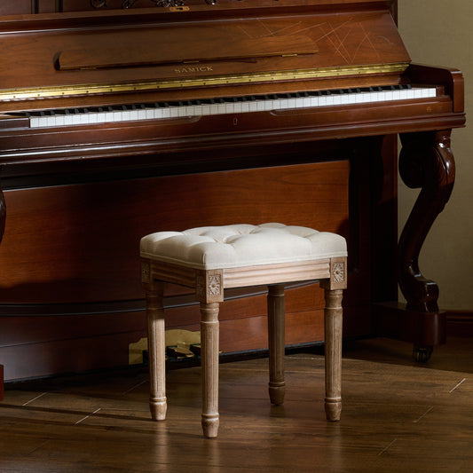 Tabouret de pied et tabouret de coiffeuse rembourrés vintage français CO-Z