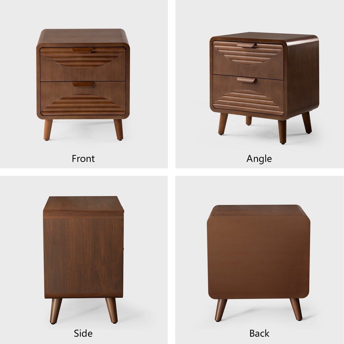 COSIEST Modern Brown Nightstand with Drawers