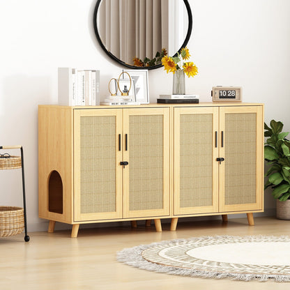 Bac à litière pour chat, maison pour chat, table d'appoint, porte, armoire, bibliothèque