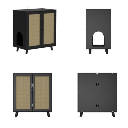 Bac à litière pour chat, maison pour chat, table d'appoint, porte, armoire, bibliothèque