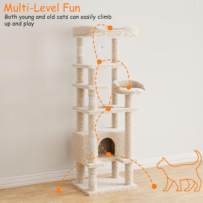 Arbre à chat, tour à chat à plusieurs niveaux avec griffoir
