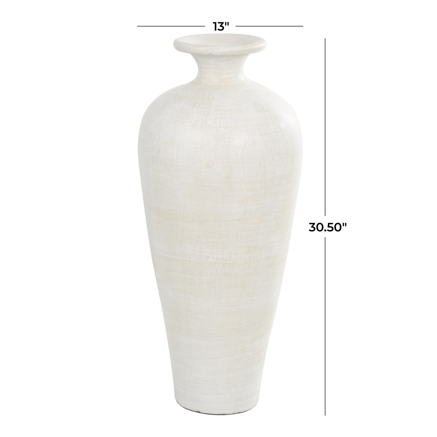 Grand vase décoratif en céramique de style amphore - Blanc - Roche River Decor
