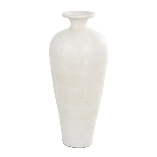 Grand vase décoratif en céramique de style amphore - Blanc - Roche River Decor