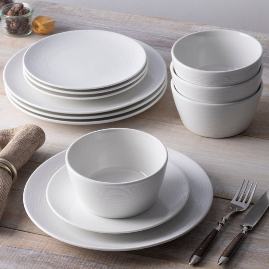Service de table Noritake Colorscapes Swirl 12 pièces, coupe, service pour 4 personnes