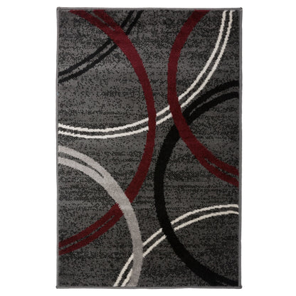 Tapis contemporain à motifs abstraits de cercles de la World Rug Gallery