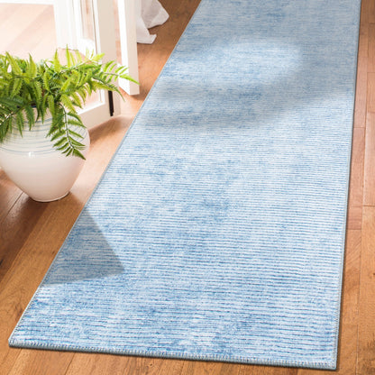 Contemporary Distressed Stripe Machine Washable Area Rug