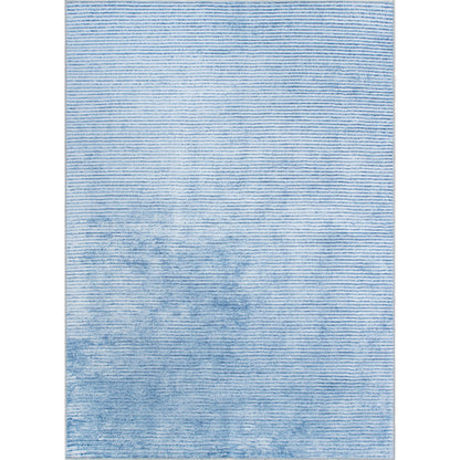 Contemporary Distressed Stripe Machine Washable Area Rug