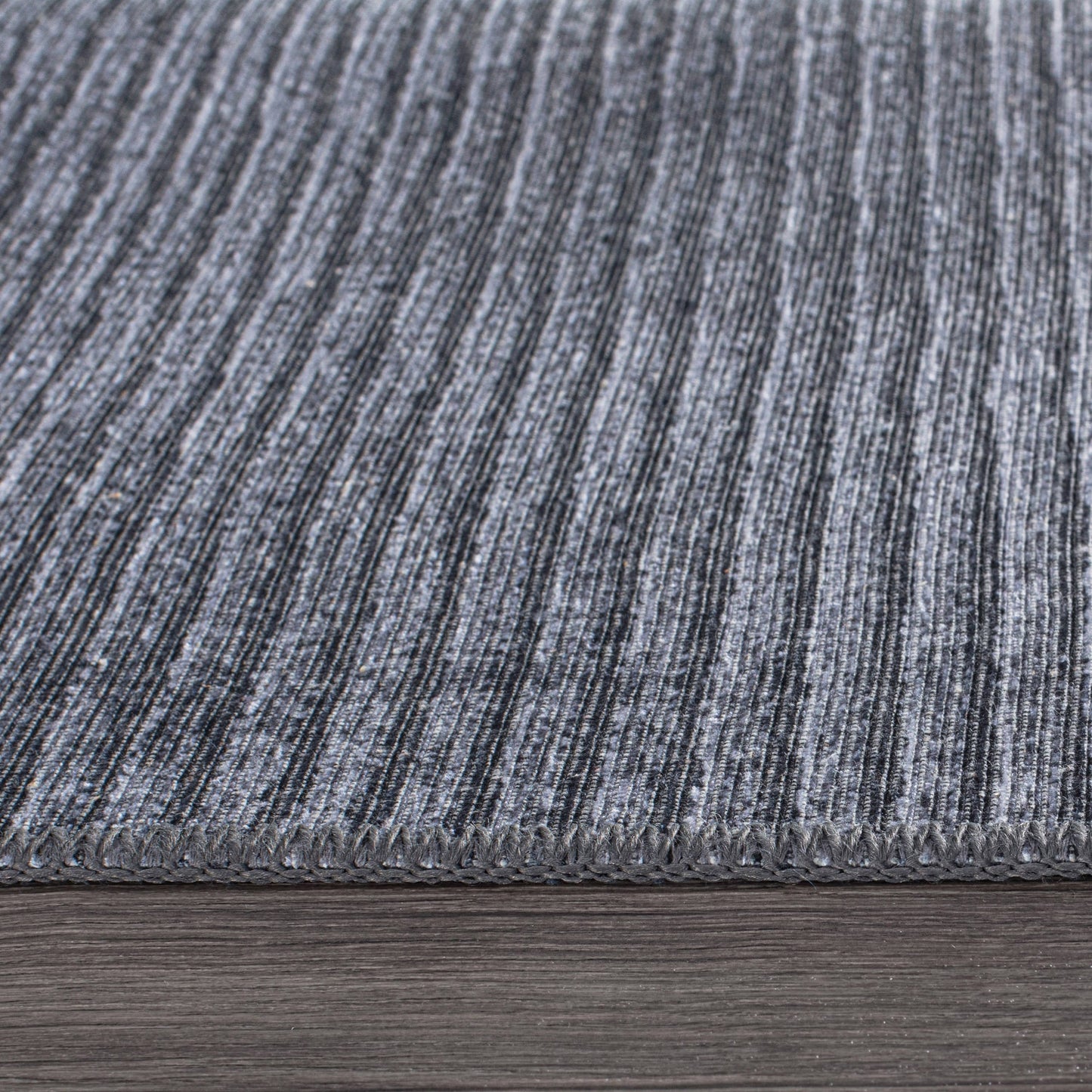 Contemporary Distressed Stripe Machine Washable Area Rug