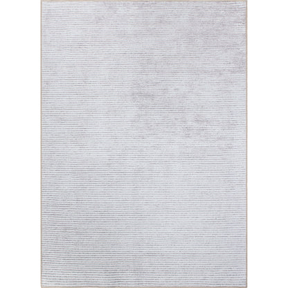 Contemporary Distressed Stripe Machine Washable Area Rug