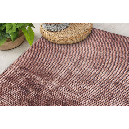 Contemporary Distressed Stripe Machine Washable Area Rug