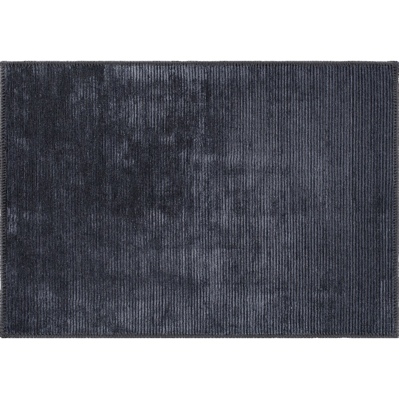 Contemporary Distressed Stripe Machine Washable Area Rug