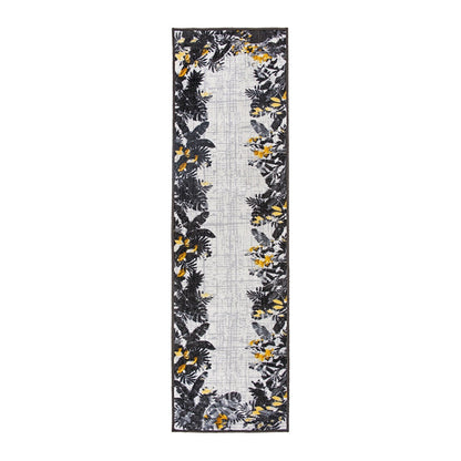 Contemporary Floral Border Indoor/Outdoor Area Rug