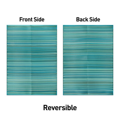 Contemporary Stripe Reversible Plastic Outdoor Rugs