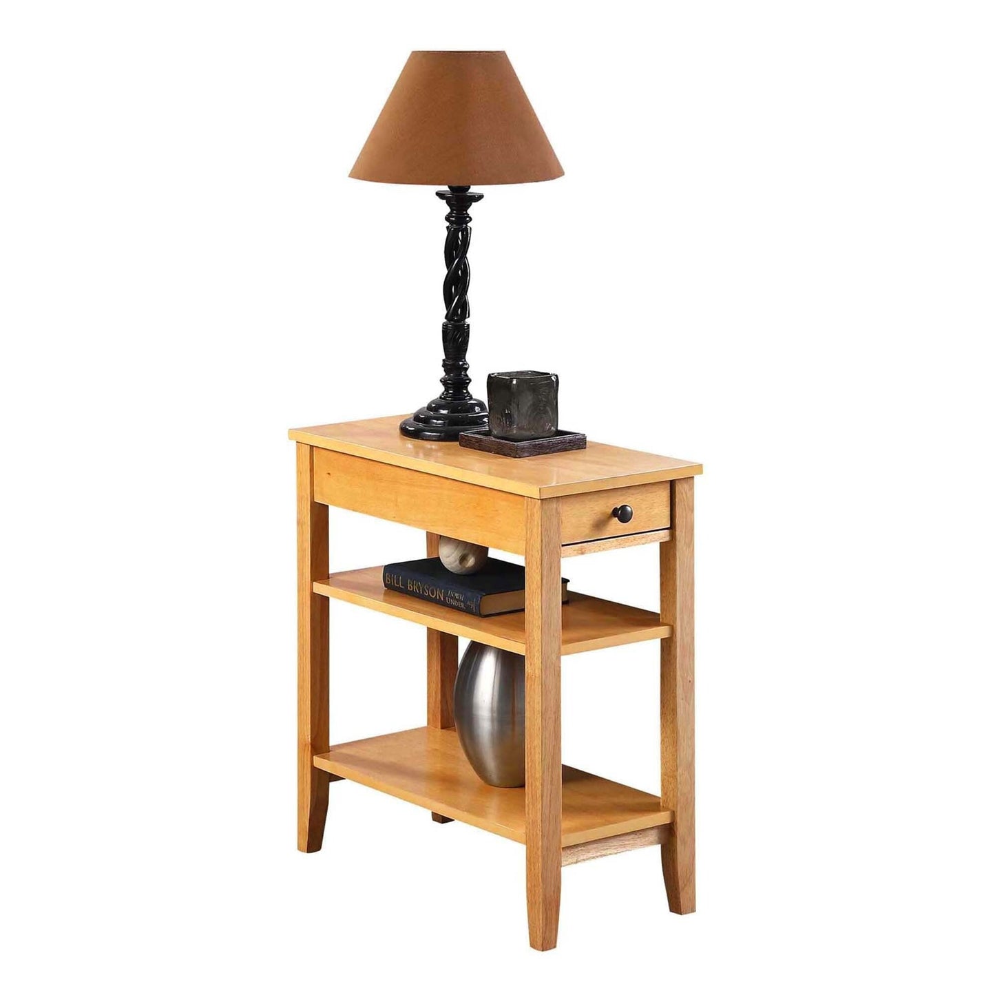 Convenience Concepts American Heritage 1 Drawer Chairside End Table with Shelves