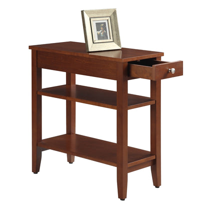 Convenience Concepts American Heritage 1 Drawer Chairside End Table with Shelves