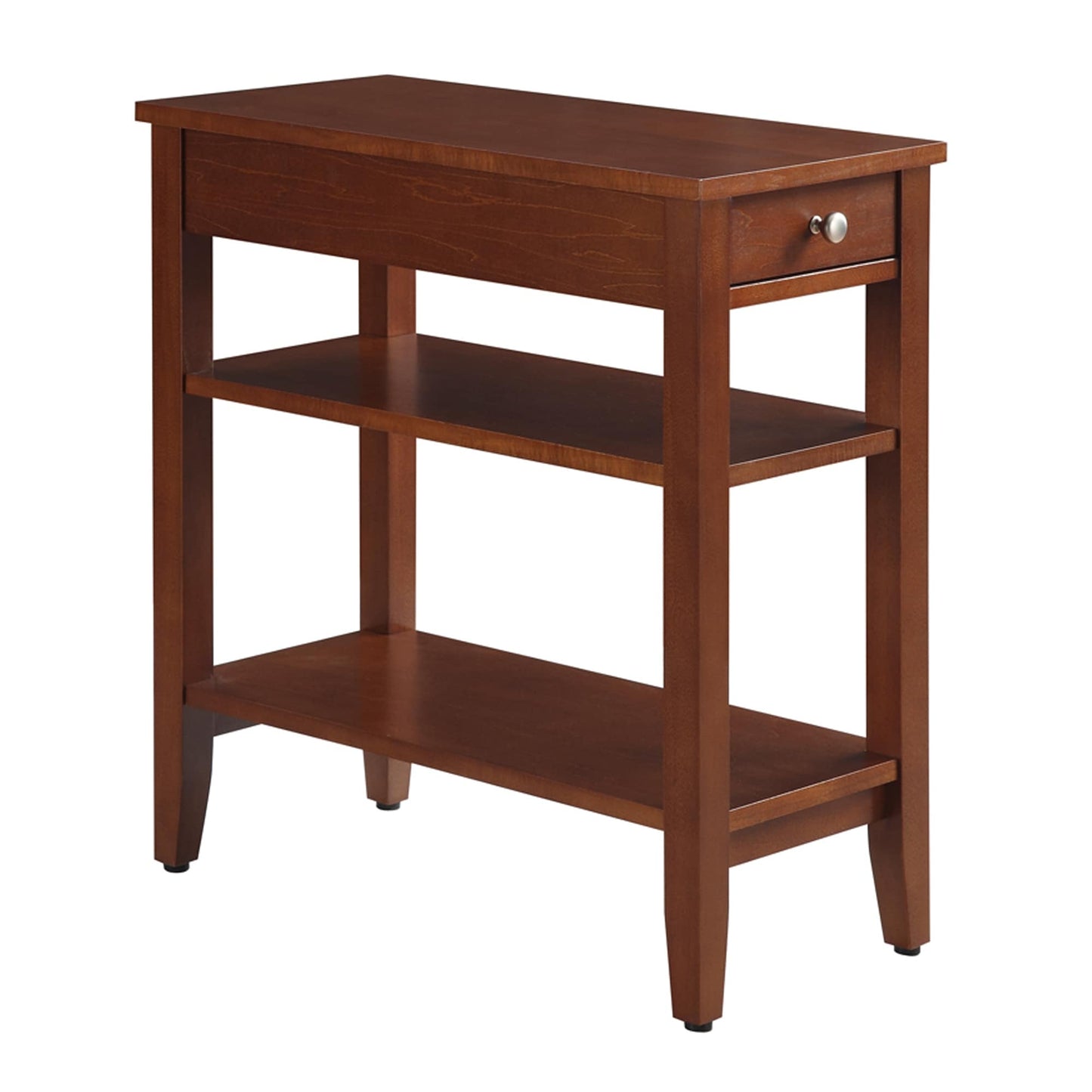 Convenience Concepts American Heritage 1 Drawer Chairside End Table with Shelves