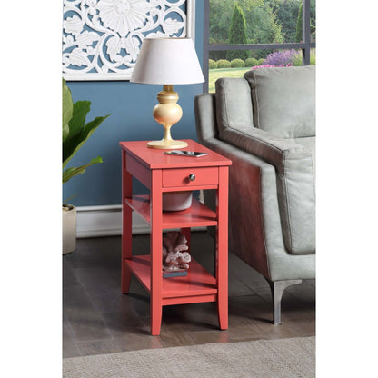 Convenience Concepts American Heritage 1 Drawer Chairside End Table with Shelves