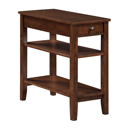 Convenience Concepts American Heritage 1 Drawer Chairside End Table with Shelves