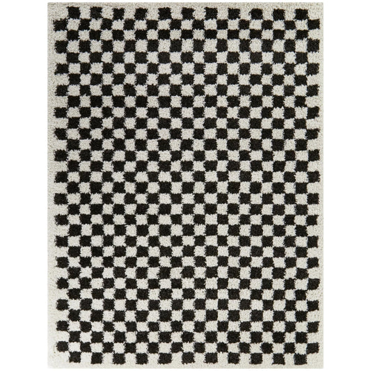 Covey Plush Checkered Thick Shag Area Rug