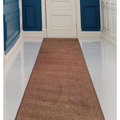 Custom Size Solid Design Beige,Brown,Red Color Non-Slip Rubber Backing- 26 Inch Wide x Your Choice of Length Runner Rug