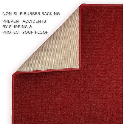 Custom Size Solid Design Beige,Brown,Red Color Non-Slip Rubber Backing- 26 Inch Wide x Your Choice of Length Runner Rug