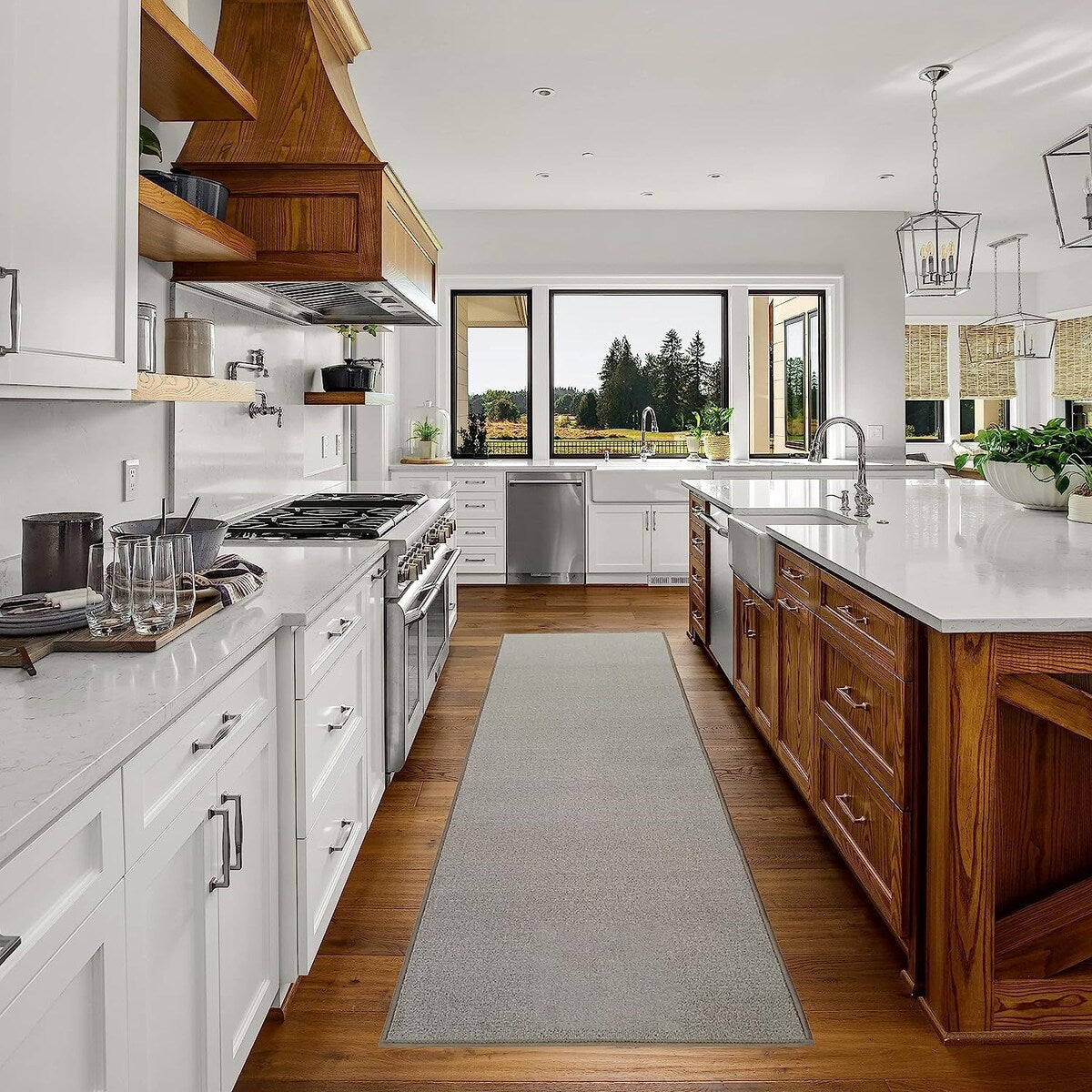 Custom Size Solid Design Beige,Brown,Red Color Non-Slip Rubber Backing- 26 Inch Wide x Your Choice of Length Runner Rug