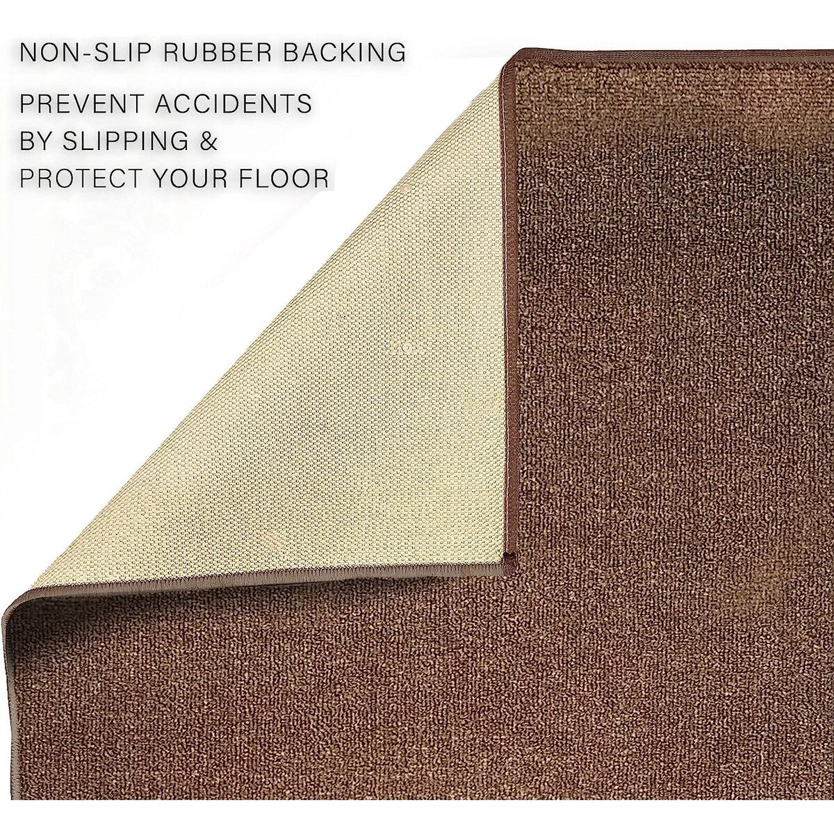 Custom Size Solid Design Beige,Brown,Red Color Non-Slip Rubber Backing- 26 Inch Wide x Your Choice of Length Runner Rug