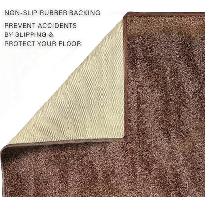 Custom Size Solid Design Beige,Brown,Red Color Non-Slip Rubber Backing- 26 Inch Wide x Your Choice of Length Runner Rug