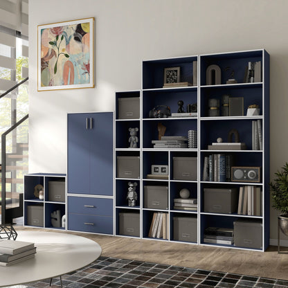 DH BASIC Organisateur de rangement empilable personnalisable en bois moderne - Étagères cubiques, armoire à tiroirs, bibliothèque avec portes par Denhour