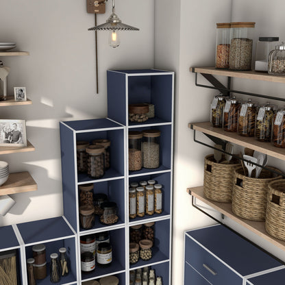 DH BASIC Organisateur de rangement empilable personnalisable en bois moderne - Étagères cubiques, armoire à tiroirs, bibliothèque avec portes par Denhour