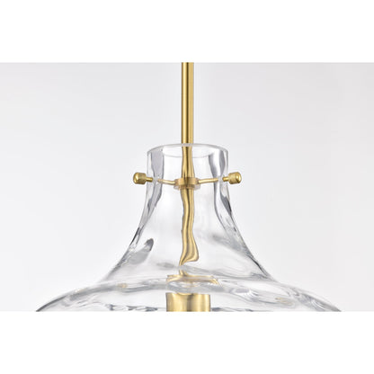 Daelan Clear Dimpled Glass Single Light Pendant Light - 12in