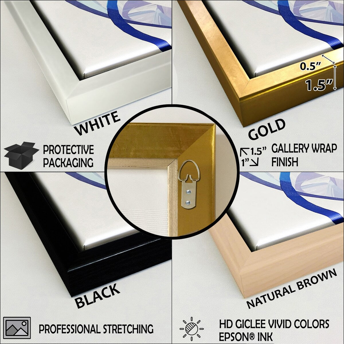 Designart Abstraction I Ensemble de 3 cadres muraux encadrés abstraits pour décoration intérieure